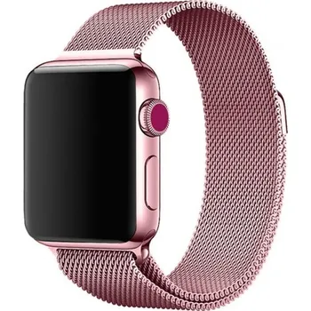 Řemínek na hodinky Kovový řemínek milánský tah pro Apple Watch Ultra 49mm / 46mm / 45mm / 44mm / 42mm - růžový