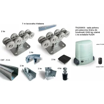 Pohon brány TH1500K kompletní řešení pro samonosnou posuvnou bránu do 600 kg