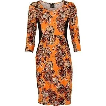 Dámské šaty Šaty oranžovo - černé s potiskem Point Neuf ODE-V2017 - 4XL