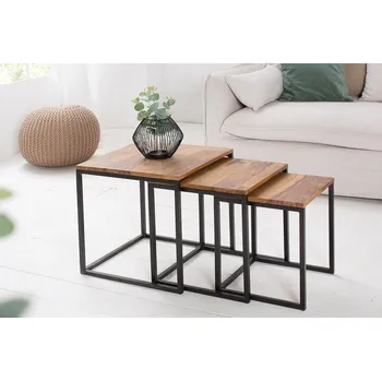 Konferenční stolek Set konferenčních stolků FUSIA – přírodní