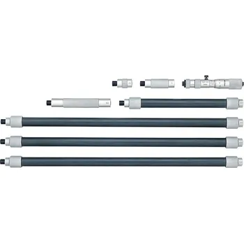 Mikrometrický odpich dvoudotekový skládací 100-1700/0,01 mm, 7 nástavců (mitu-139-176)