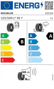 energetický štítek letní pneumatiky Michelin Primacy 4 225/50 R17 98 Y XL