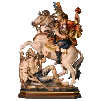 Vánoční dekorace Ornatis Svatý Martin Provedení: Malované, Velikost stojících figur dospělých postav: 16 cm Dřevěná vyřezávaná ručně malovaná soška Svatý Martin