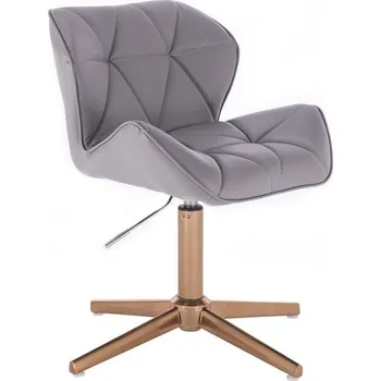 LuxuryForm DESIGN Kosmetická židle MILANO na zlatém kříži - šedá