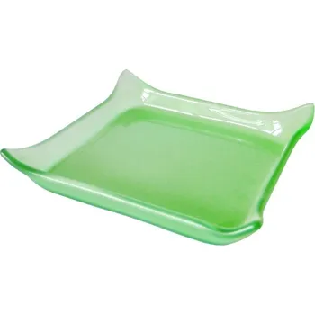 Svícen Skleněná podložka pod svíčku - svícen - zelené sklo