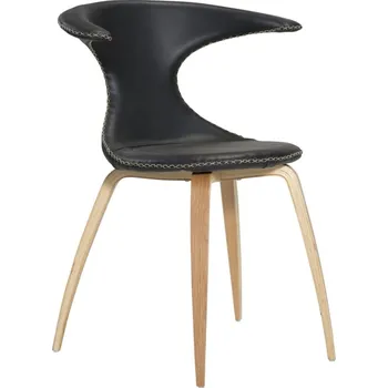 Jídelní židle Dan-Form Černá kožená jídelní židle DAN-FORM Flair s dubovou podnoží
