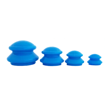 Baňkování Terapeutické silikonové baňky 4 ks - modré