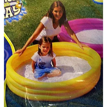 Bazén Bazén kulatý žlutý jednobarevný tříkomorový nafukovací 317 litrů 152x30 cm