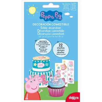 Jedlá dekorace na dort Dekora Jedlé obrázky na dort prasátko Pepa 22 ks