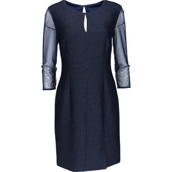 Dámské šaty Beata šaty kr.šif.rukáv barva: modrá tm., velikost: 48