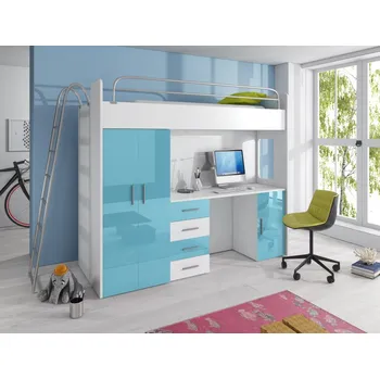 Dětská postel Nábytek PEGAS s.r.o. Patrová postel PARADISE 4D TYRKYS