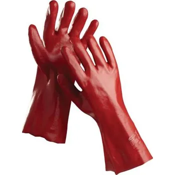 Pracovní rukavice CERVA REDSTART pracovní rukavice máčené, 35cm PVC 1332
