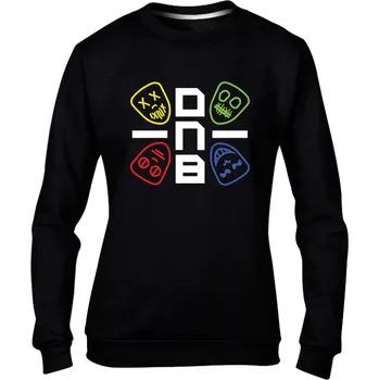 Dámská mikina Dámská mikina bez kapuce DNB MASKS černá / bílá Velikost: XS, Barva: Černá - Design 2