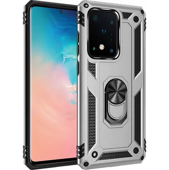 Pouzdro na mobilní telefon Armor ring obrněné ochranné pouzdro pro Samsung Galaxy S20 Ultra Barva: Stříbrná
