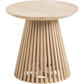 Toaletní stolek Teakový kulatý odkládací stolek Kave Home Jeanette 50 cm