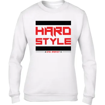 Dámská mikina DNBMARKET.CZ Dámská mikina bez kapuce HARDSTYLE Stripes černá / bílá Velikost: S, Barva: Bílá - Design 3