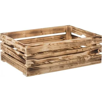 Úložný box Kvalitní obdelníková opálená bedýnka