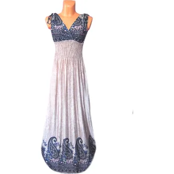 Dámské šaty Dlouhé dámské letní šaty Alexia Barva: Béžová, Velikost: XL/2XL