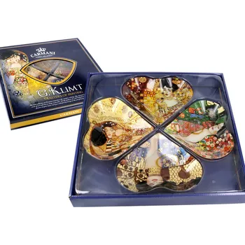Talíř Carmani® Carmani - Skleněný talíř ve tvaru čtyřlístku v designu G. Klimta - 33*33 cm