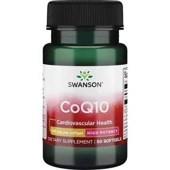 Přírodní produkt Swanson CoQ10, 100 mg, 50 softgel kapslí