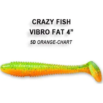 Umělá nástraha Gumová nástraha Crazy Fish Vibro Fat 12cm 5D Orange-chart (4ks)