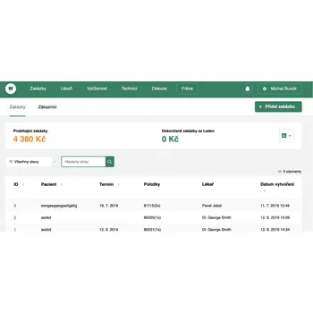 Příslušenství k frézce Aplikace MyDentlab Náhledy modulů: Fréza