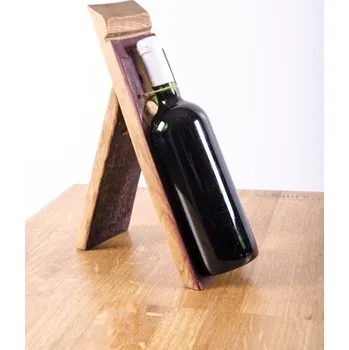 Stojan na víno Dekorační stojan na jednu lahev z dubového dřeva