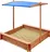 New Baby Dětské dřevěné pískoviště se stříškou 120 x 120 cm, modré