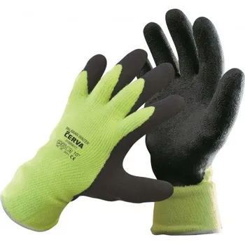 Pracovní rukavice ČERVA EXPORT IMPORT a.s. Zateplené rukavice PALAWAN WINTER, nylon s latexem, vel. 9 žlutá-černá
