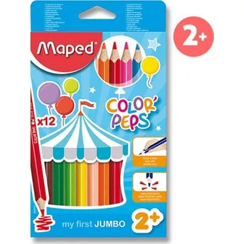Pastelka Pastelky Maped, trojhranné, Color´Peps, Jumbo, 12 kusů