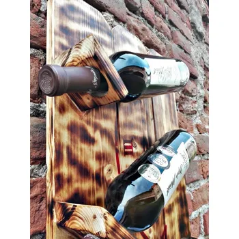 Stojan na víno Rustikální stojan na 3 lahve vína