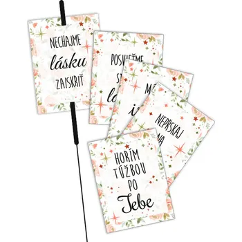 Svatební dekorace MojeParty.cz s.r.o. Kartičky na prskavky - slovenština Flowers 5 + 2 SK