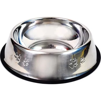 Miska pro psa Nerezová miska pro psy - 21,5x4,8 cm (Kvalitní střední nerezová miska na vodu či krmivo. Vydrží dlouho, snadno se udržuje, nabízí objem přibližně 500 ml. Hodí se pro větší i menší pejsky.)