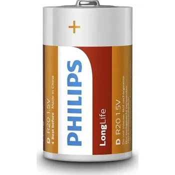 Článková baterie Baterie D Philips LongLife R20 L2F/10 (blistr 2ks)