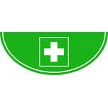 Podlahová značka výseč – První pomoc, zelená