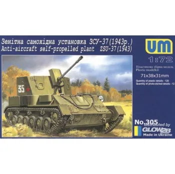 Plastikový model Unimodel 1/72 ZSU-37 (1943)