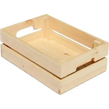 Úložný box Přírodní dřevěná bedýnka na ovoce a zeleninu