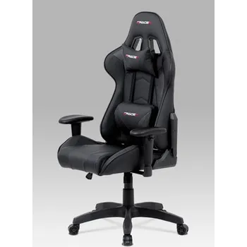 Autronic - Kancelářská židle houpací mech., černá koženka, plast. kříž - KA-F03 BK