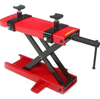 zvedák Mini motocyklový zvedák, velmi výkonný, červený, zvednutí až 500 kg, hmotnost 15 kg (TrueTech)