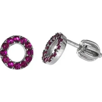 Náušnice Stříbrné náušnice červená kolečka