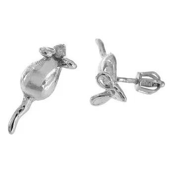 Náušnice Stříbrné náušnice myšky