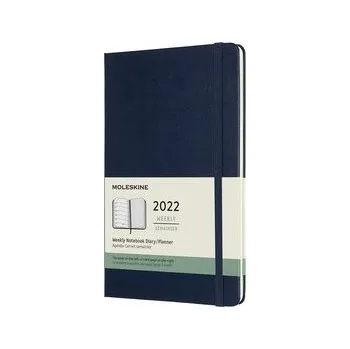 Zápisník Moleskine Plánovací zápisník 2022 tvrdý modrý L
