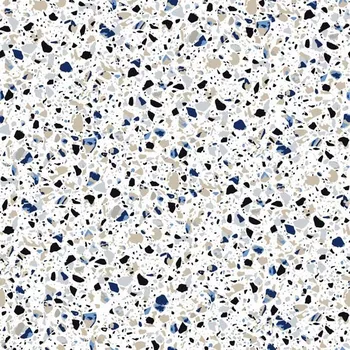 Dimout bílý, modro-béžový vzor, š.150