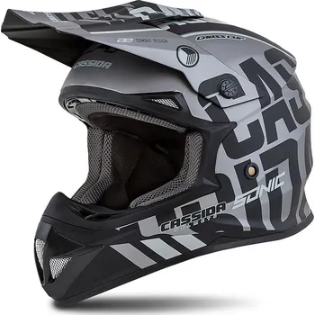Motodoplněk Přilba Cross Cup Sonic, CASSIDA (šedá matná/černá) (Velikost: L (59 až 60 cm))