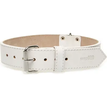 Obojek pro psa Kožený obojek s velurem bílý 40 mm - OBV.100160 BIL Velikost (obvod v cm): 55 - 65 cm