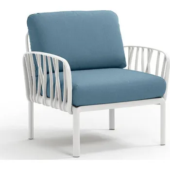 Zahradní lehátko Nardi KOMODO kreslo - biely rám/ modrý poťah