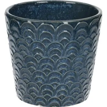 Květináč Keramický květináč modrý, 13,8x12,8 cm (122137 041 BP2000350 obal modr )