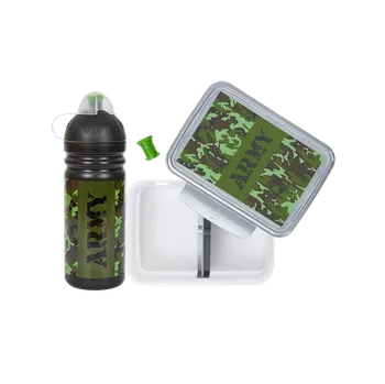 R&B Mědílek Zdravá lahev 500 ml + Zdravá sváča set, army