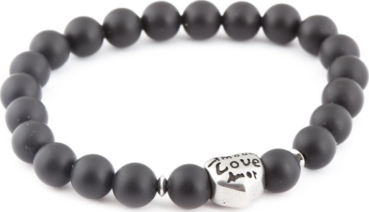 biju Náramek přírodní kámen Onyx srdce 2001621-4