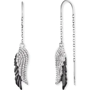 Náušnice Náušnice ENGELSRUFER Andělská křídla se zirkony a rutheniem ERE-WINGDUO-ZI-BIB